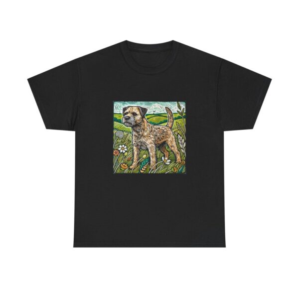 12203481466828827632_2048.jpeg Border Terrier T-Shirt: Border Terrier Art Furry Friends Dog Lover Heavy Cotton Tee
