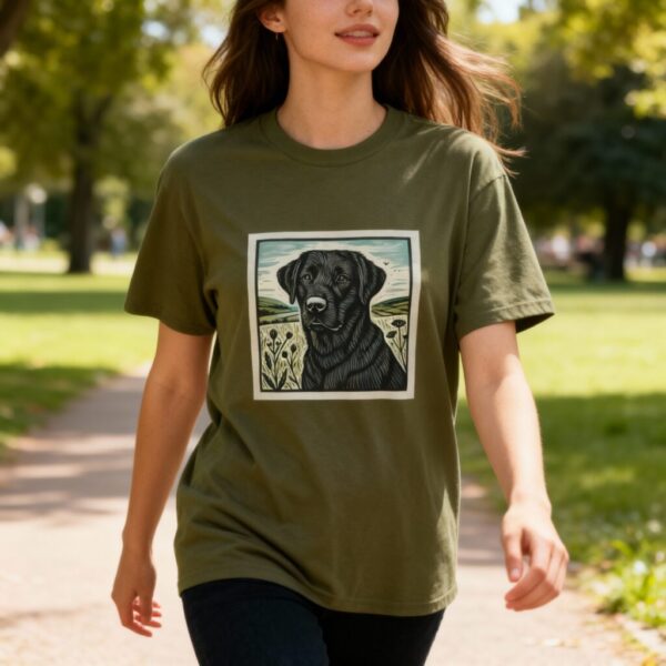20251126190512-1f0cafad-5913-6204-bf6e-469342c6e0d7-1.jpg Black Labrador T-Shirt: Labrador Retriever Furry Friends Heavy Cotton Tee, Lab Dog Lover Apparel