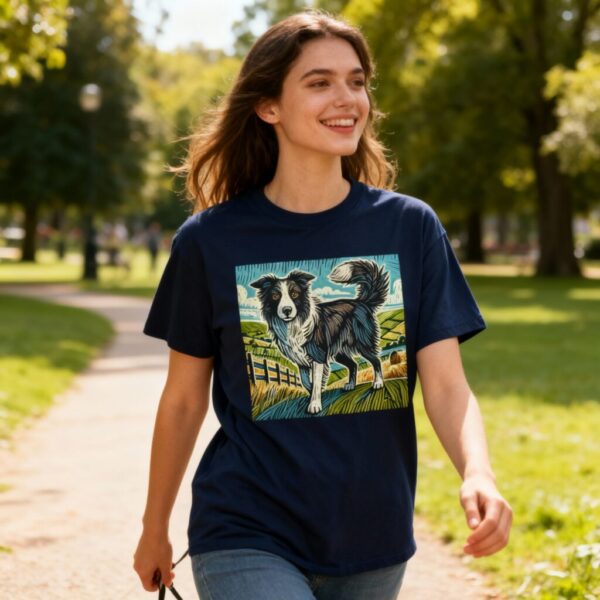 20251126191119-1f0cafbb-07f7-6696-ab33-c2013fc753fb.jpg Border Collie T-Shirt: Border Collie Dog Furry Friend Heavy Cotton Tee