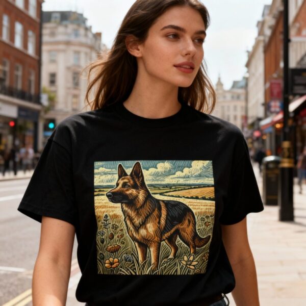 20251126194410-1f0cb004-743b-6c50-be38-a2d980eec46a.jpg German Shepherd T-Shirt: Furry Friends Collection Dog Parents Heavy Cotton Tee
