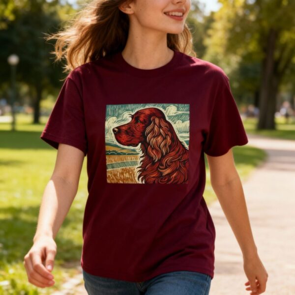 Irish Setter T-Shirt: Furry Friends Collection Dog Parents Heavy Cotton Tee