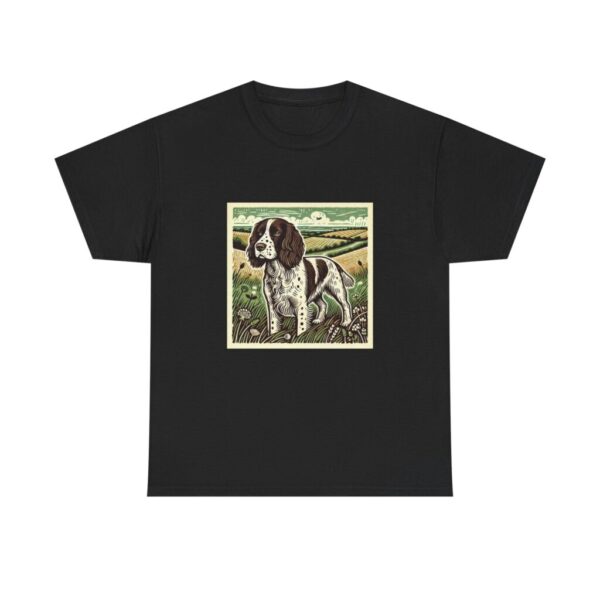 6325782512060308043_2048.jpeg English Springer Spaniel t-shirt Black: Furry Friends Collection Gun Dog Heavy Cotton Tee