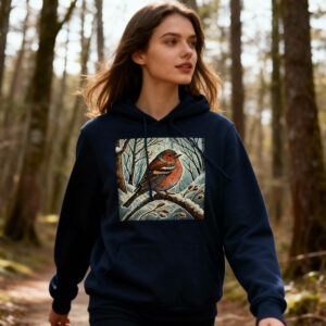 finch hoodie navy woman model