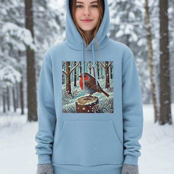 Robin Winter Hoodie | Woodland Wildlife Collection Cosy Nature-Inspired Unisex Pullover