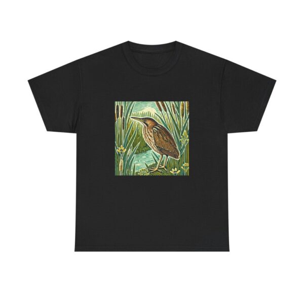 Bittern T-Shirt British Wetland Bird Wildlife Illustration, Reedbed Nature Tee, Birdwatcher Gift Wild Bird Series