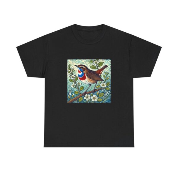 14774030991499888005_2048.jpeg Bluethroat T-Shirt Rare Migratory Songbird Wildlife Illustration, Wetland Bird Nature Tee, Birdwatcher Gift, Wild Bird Series