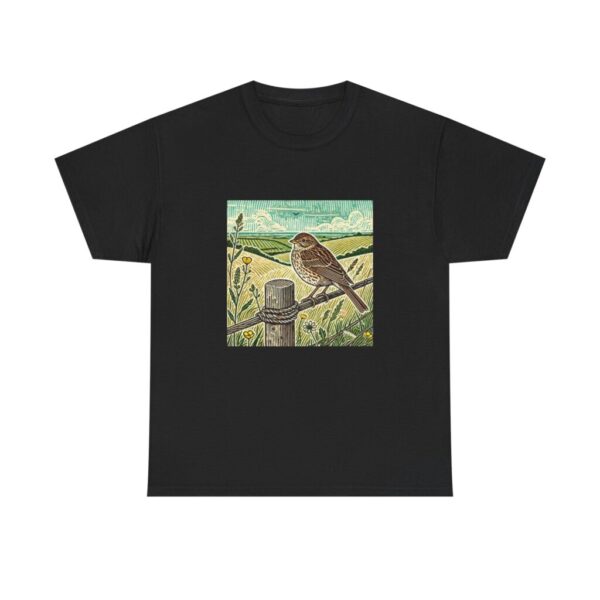 Corn Bunting T-Shirt Farmland Songbird Wildlife Illustration British Countryside Bird Nature Tee Bird Lover Gift Wild Bird Series