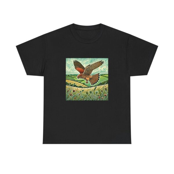 Kestrel T-Shirt British Bird of Prey Wildlife Illustration Hovering Raptor Nature Tee Bird Lover Gift Wild Bird Series