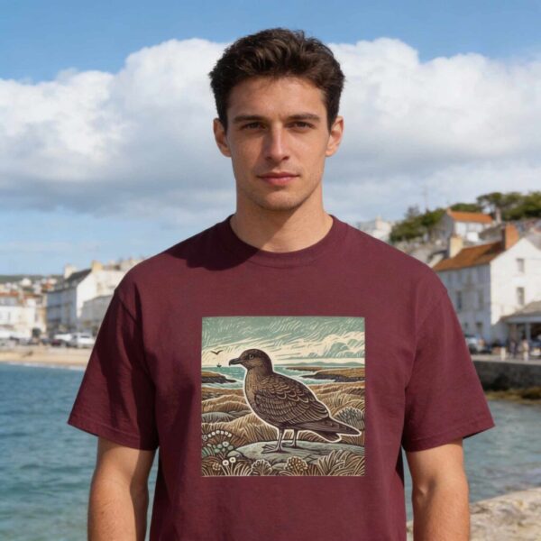 Arctic Skua T-Shirt Seabird Wildlife Illustration Coastal Bird Nature Tee, Birdwatcher Wild Bird Series
