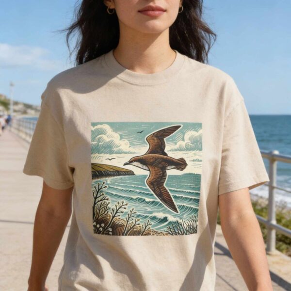 Balearic Shearwater T-Shirt Seabird Wildlife Illustration, Ocean Bird Nature Tee, Birdwatcher Gift Wild Bird Series