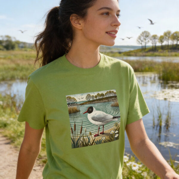 Black-headed Gull Black-headed Gull T-Shirt British Coastal & Wetland Bird Wildlife Illustration, Seabird Nature Tee, Birdwatcher Gift Wild Bird Series