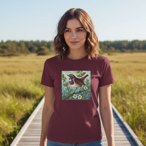 Bluethroat Bluethroat T-Shirt Rare Migratory Songbird Wildlife Illustration, Wetland Bird Nature Tee, Birdwatcher Gift, Wild Bird Series
