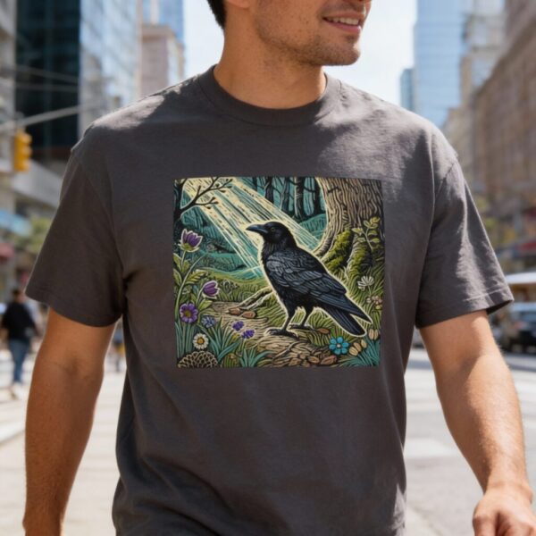 Carrion Crow Carrion Crow T-Shirt British Corvid Wildlife Illustration Intelligent Black Bird Nature Tee Bird Lover Gift Wild Bird Series