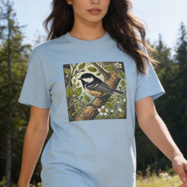 Coal Tit T-Shirt British Woodland Songbird Wildlife Illustration Garden Bird Nature Tee Bird Lover Gift Wild Bird Series