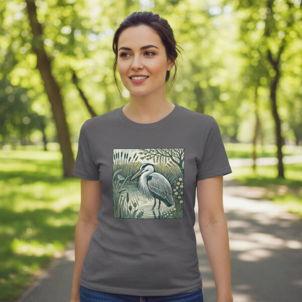 Grey Heron Grey Heron T-Shirt Elegant Wetland Bird Wildlife Illustration British Waterbird Nature Tee Bird Lover Gift Wild Bird Series