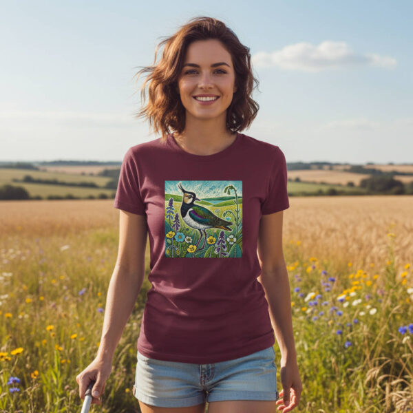 Lapwing T-Shirt Iconic Farmland Wader Wildlife Illustration British Countryside Bird Nature Tee Bird Lover Gift Wild Bird Series