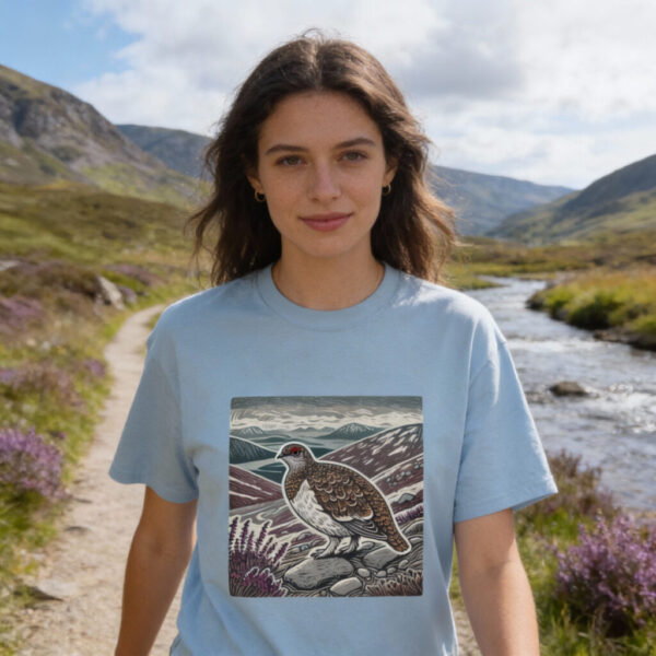 Ptarmigan Ptarmigan T-Shirt Alpine Mountain Bird Wildlife Illustration Scottish Highland Grouse Nature Tee Bird Lover Gift Wild Bird Series