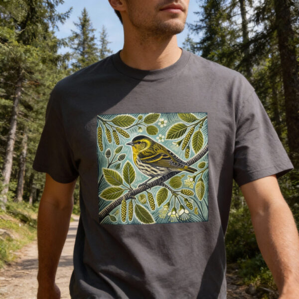 Siskin Siskin T-Shirt Lively Finch Songbird Wildlife Illustration British Woodland Bird Nature Tee Bird Lover Gift Wild Bird Series