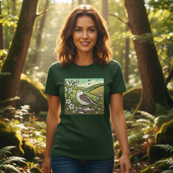 Snow Bunting Snow Bunting T-Shirt Arctic Winter Songbird Wildlife Illustration Coastal Mountain Bird Nature Tee Bird Lover Gift Wild Bird Series