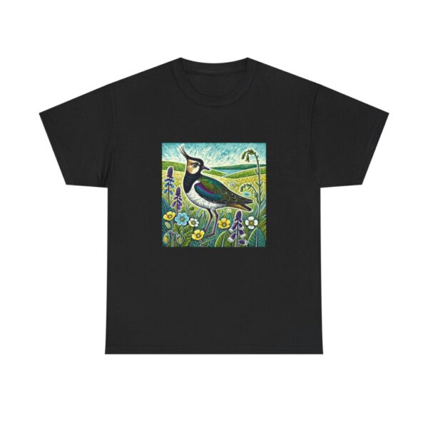 Lapwing T-Shirt Iconic Farmland Wader Wildlife Illustration British Countryside Bird Nature Tee Bird Lover Gift Wild Bird Series