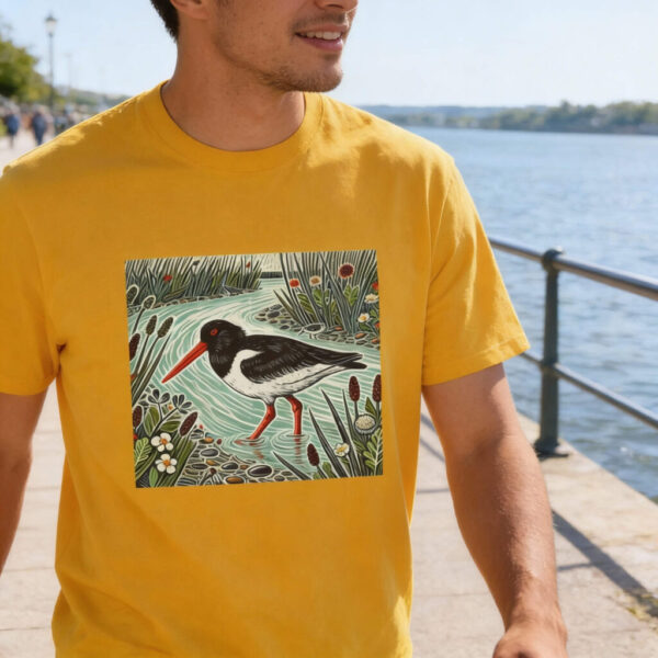 Pearl the Oystercatcher Nature-Inspired Unisex Tee, Bird Graphic Shirt, Nature Lover Gift, Casual Wear, Eco-Friendly Fashion, Wildlife Art T-Shirt