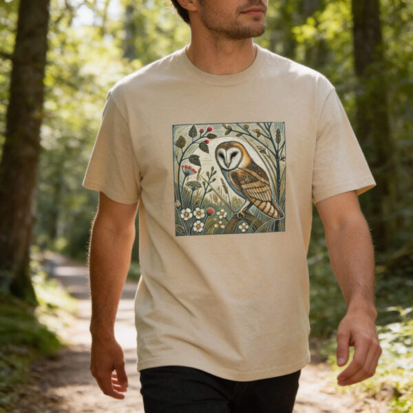 Echo the Barn Owl T-Shirt (Spring+Summer Series) Nature-Inspired Outdoor Apparel for Nature Lovers