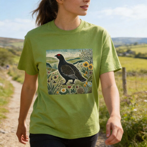 Magnus the Black Grouse (Spring+Summer Series) Nature-Inspired Unisex Heavy Cotton Tee Outdoor Apparel