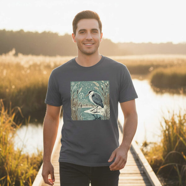 Storm the Grey Heron - Heavy Cotton Tee