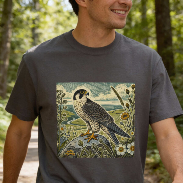 Swift the Peregrine Falcon Bird Tee - Soft Cotton Unisex T-Shirt, Nature Lover Gift, Eco-Friendly Apparel, Bohemian Style, Casual Wear