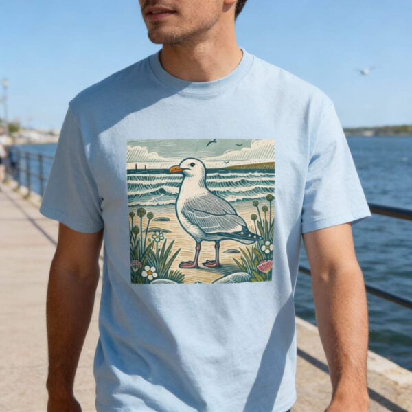 Gulliver the Coastal Seagull Tee - Beach Vibes, Nature Lovers Gift, Unisex Cotton T-Shirt, Casual Wear, Ocean-Themed Apparel, Summer Style
