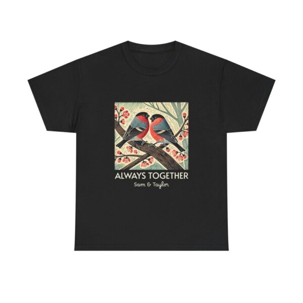 1417112550759726865_2048.jpeg Bullfinch Couple T-Shirt Always Together Personalised Names, Bird Love Gift, Wildlife Couple Shirt from Wild at Heart Series