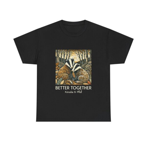 14717321644639667192_2048.jpeg Badgers Couples T-Shirt, Better Together with Personalised Names Wildlife Custom Valentine Gift Nature Lover Shirt from Wild at Heart Series
