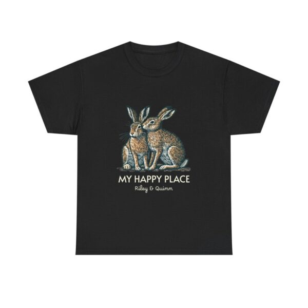 2005576257565921750_2048.jpeg Hare Couple T-Shirt, My Happy Place Personalised Names, Wildlife Love Valentine's Gift, Nature Couple Shirt from Wild at Heart Series