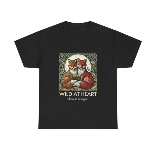 6638065172538523362_2048.jpeg Fox Couple T-Shirt Wild at Heart Personalised Names, Woodland Wildlife Love Valentine's Gift, Couple Shirt from Wild at Heart Series