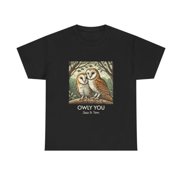 9221977209565651161_2048.jpeg Barn Owl Couples T-Shirt, Owly You with Personalised Names Cute Owl Custom Valentine Gift Wildlife Lover Shirt from Wild at Heart Series