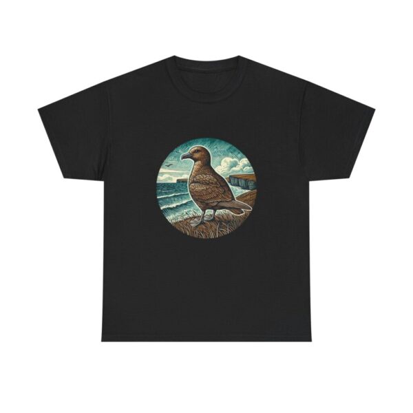 Great Skua T-Shirt Scottish Seabird Wildlife Illustration Coastal Nature Tee Birdwatching Gift UK Bonxie Bird Shirt