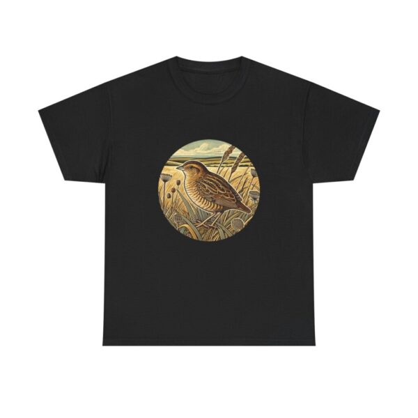 Corncrake T-Shirt Rare Meadow Bird Wildlife Illustration Nature Tee Birdwatching Gift UK Farmland Bird Shirt