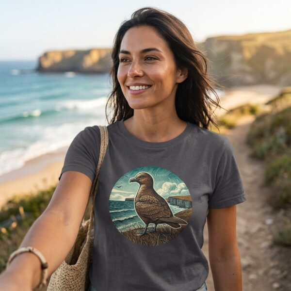 Great Skua T-Shirt Scottish Seabird Wildlife Illustration Coastal Nature Tee Birdwatching Gift UK Bonxie Bird Shirt