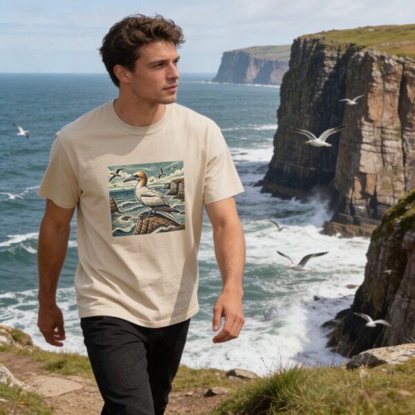 Gannet T-Shirt Seabird Wildlife Illustration Coastal Nature Tee Diving Bird Birdwatching Gift UK Sea Bird Shirt