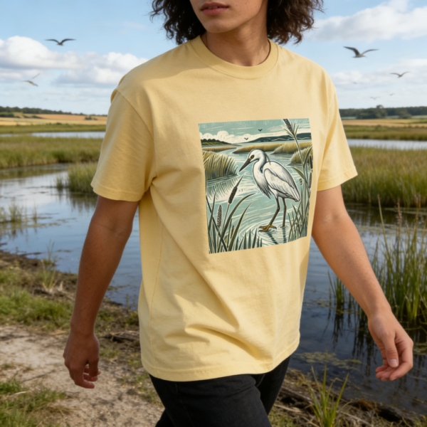 Little Egret T-shirt Little Egret T-Shirt Welsh Bird Tee, White Heron Wildlife Shirt, Coastal Bird Gift, Birdwatcher T-Shirt, Nature Lover Tee
