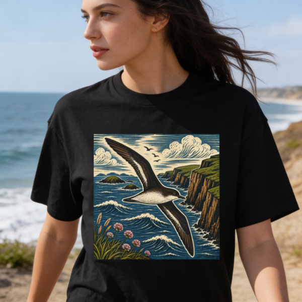 Manx Shearwater Manx Shearwater T-Shirt Welsh Seabird Tee, Wildlife Illustration Shirt, Birdwatcher Gift, Coastal Bird T-Shirt, Nature Lover Tee