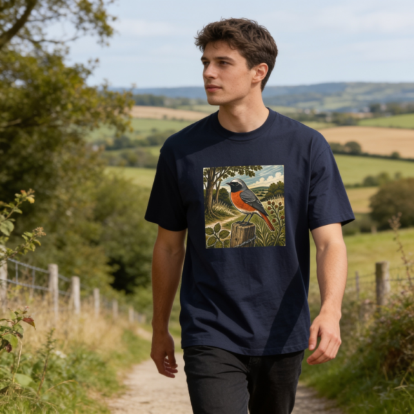 Redstart T-shirt Redstart T-Shirt Welsh Bird Tee, Common Redstart Wildlife Shirt, Woodland Bird Gift, Birdwatcher T-Shirt, Nature Lover Tee