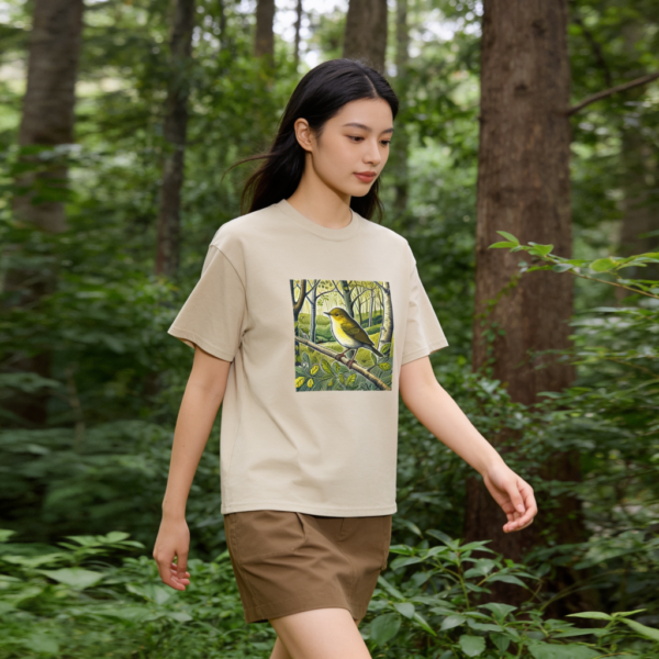 Wood Warbler T-Shirt | British Bird Illustration | Welsh Bird Series Tee | Birdwatching Gift | Wildlife Nature Shirt